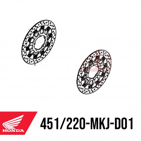 45120-MKJ-D01 + 45220-MKJ-D02 : Dischi freno anteriori originali Honda CB1000R